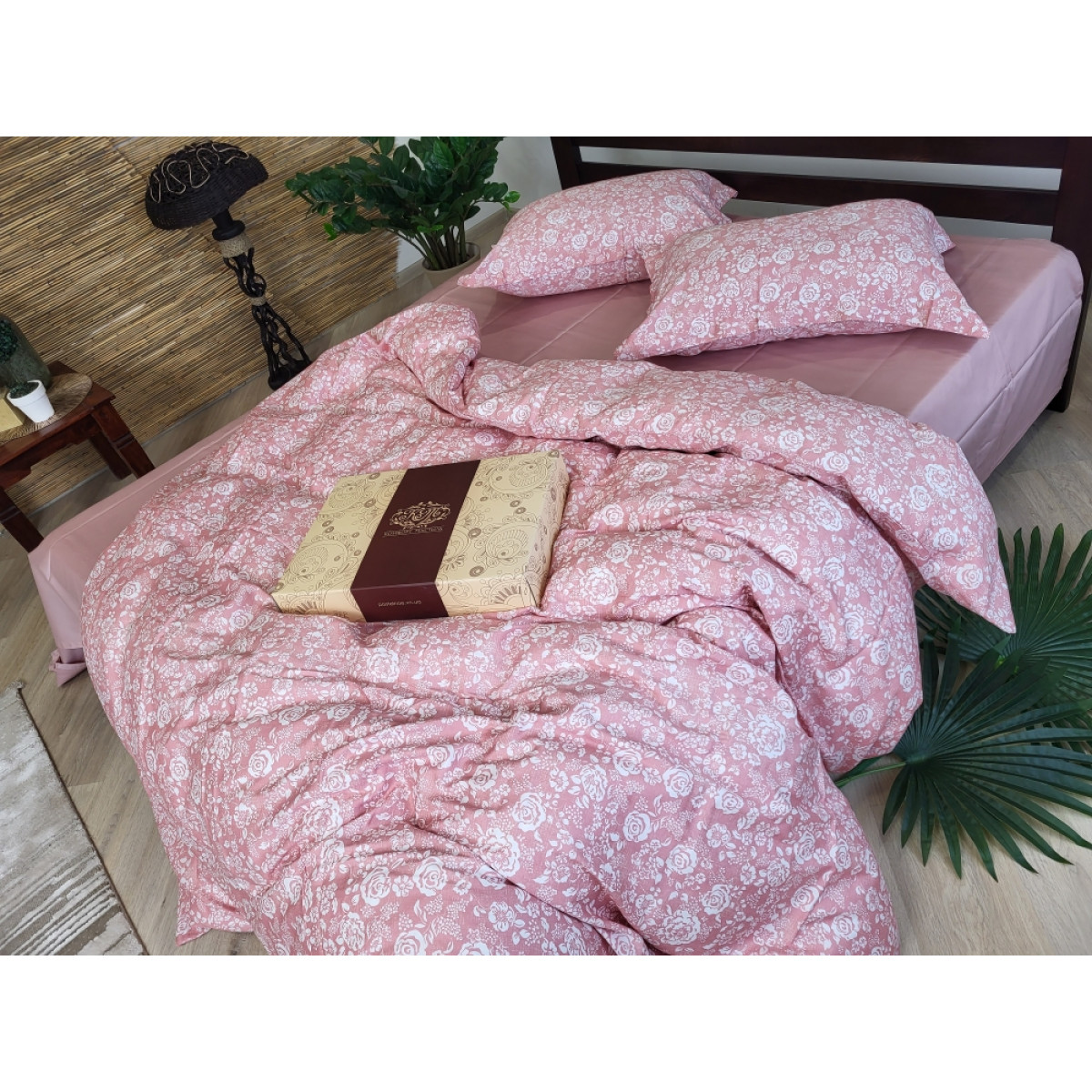 Сатиновий комплект постільної білизни Premium Muscat Rose