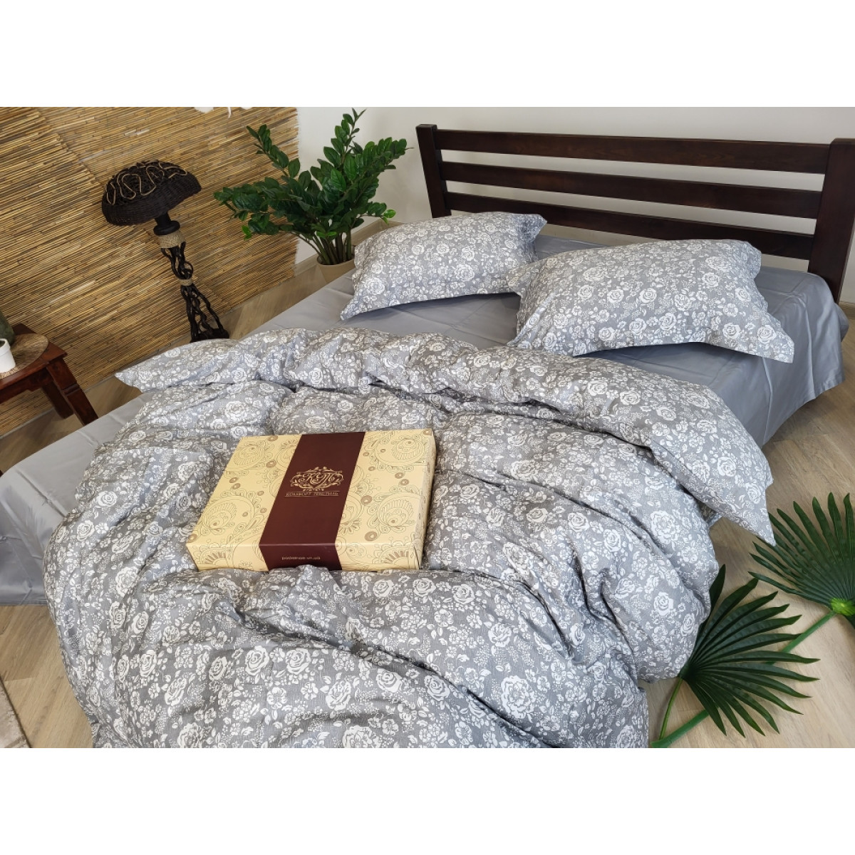 Набір постільної білизни сатин люкс Premium Muscat Gray