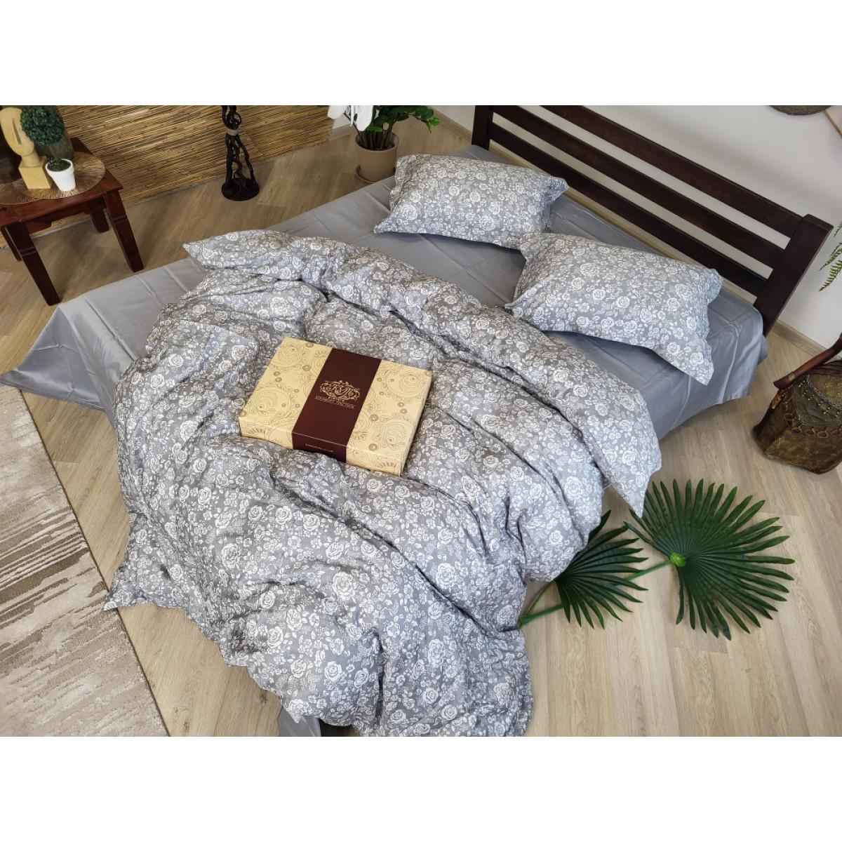 Набір постільної білизни сатин люкс Premium Muscat Gray