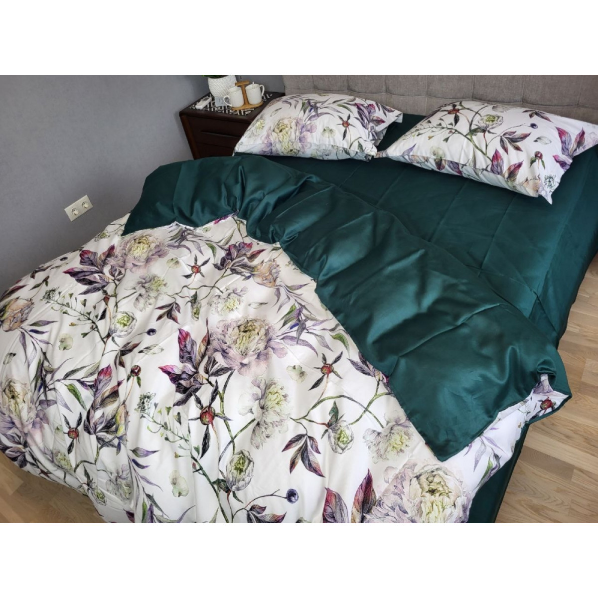 Постільна білизна сатин люкс Premium Peonies