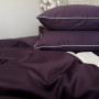 Комплект постельного белья сатин Сливовый LUX Однотонный с кантом в Leron - фото 0