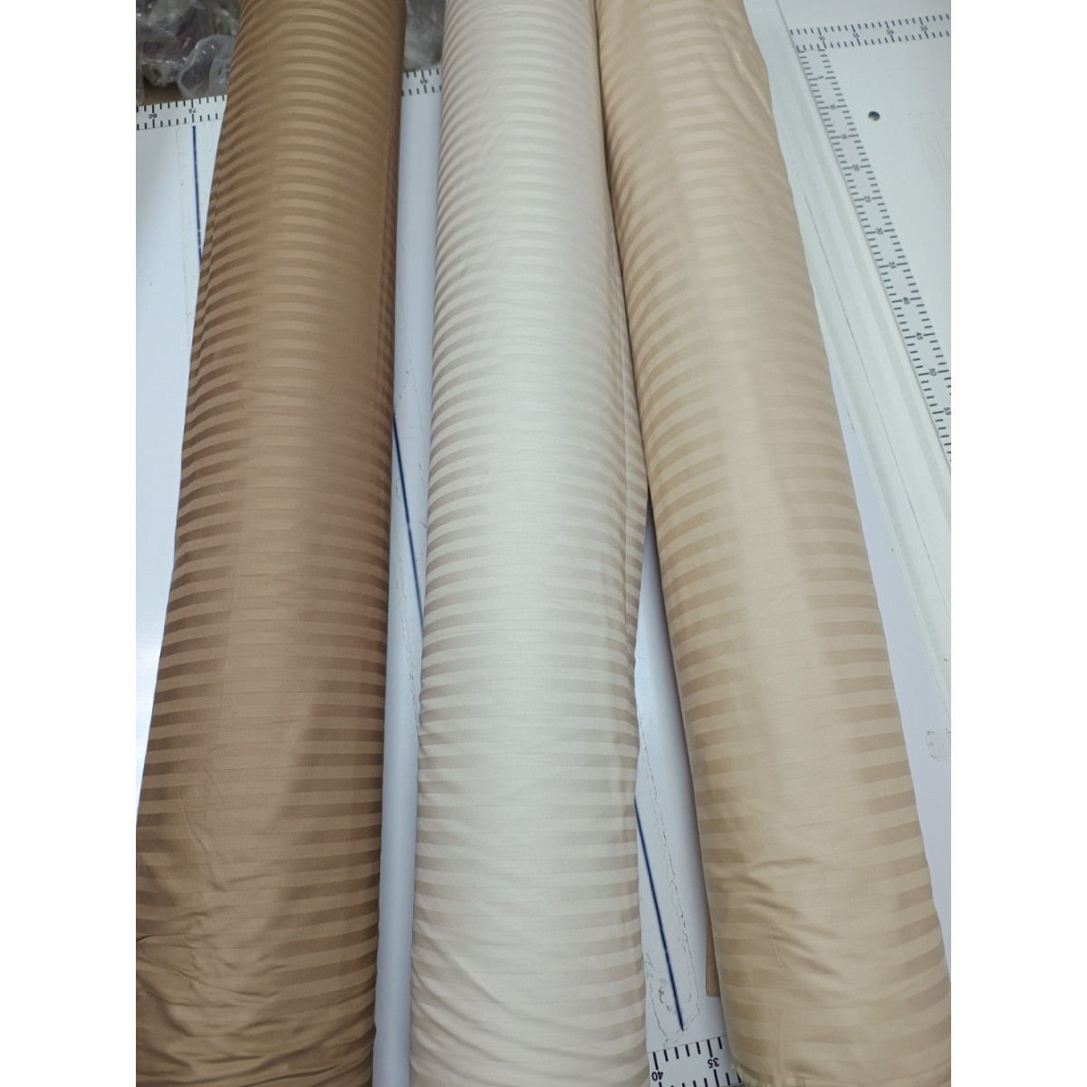 Постільна білизна страйп сатин Stripe Lux Light Beige