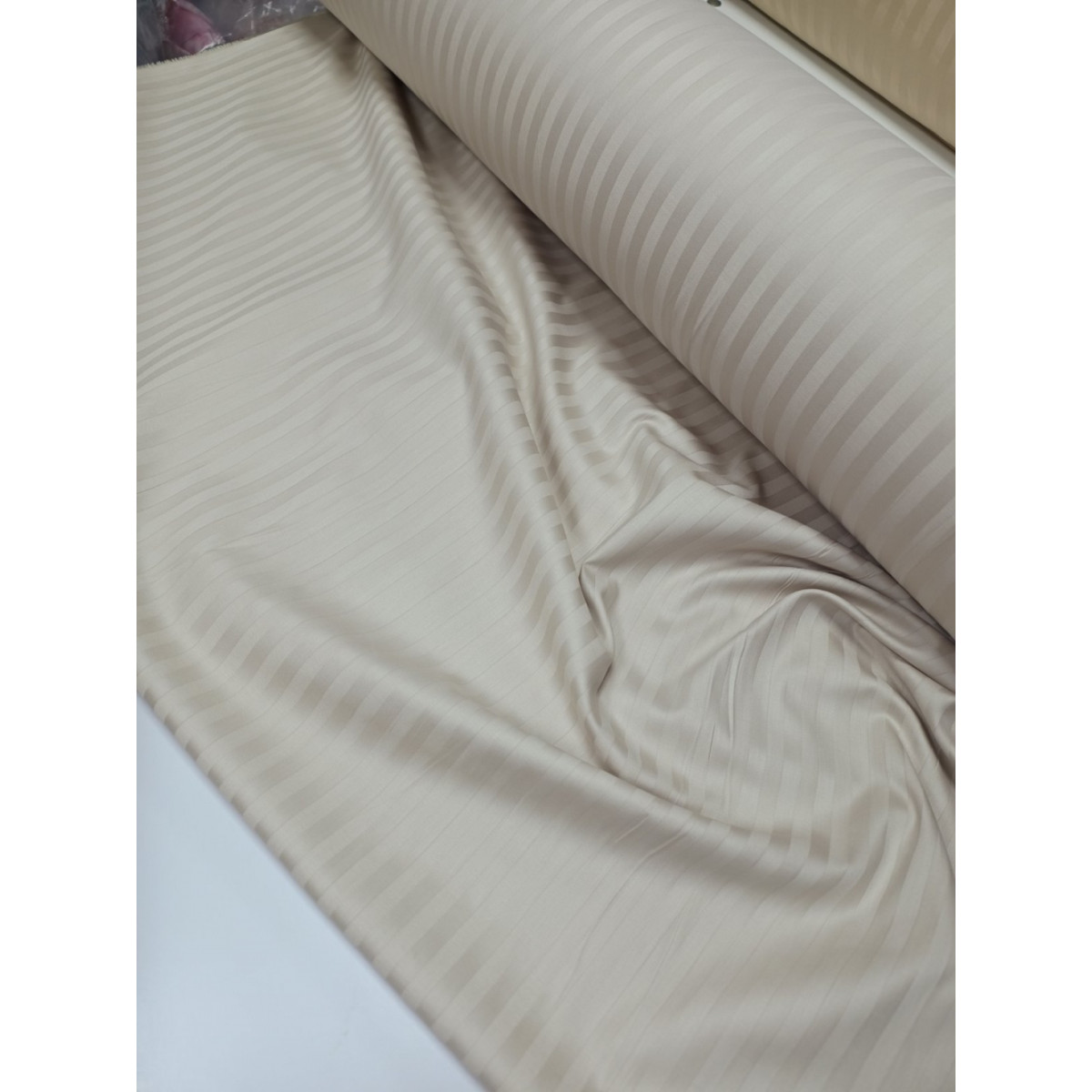 Постільна білизна страйп сатин Stripe Lux Light Beige