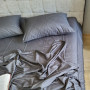 Постільна білизна страйп сатин Stripe Lux Gray Shadow в Leron - фото 0