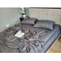Постільна білизна страйп сатин Stripe Lux Gray Shadow в Leron - фото 1
