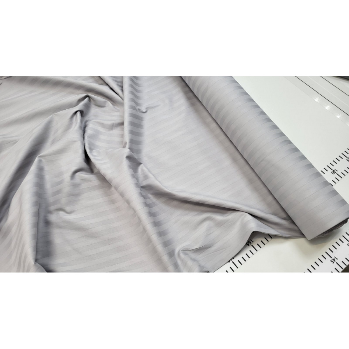 Постіль страйп сатин Stripe Lux Gray Pearl