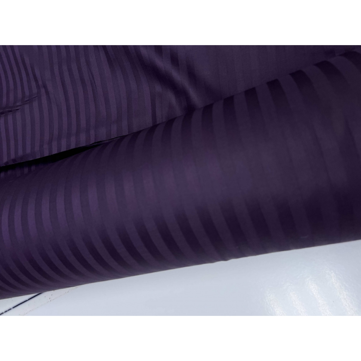 Страйп сатин постільна білизна Stripe Lux Deep Plum