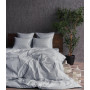 Комплект постільної білизни страйп сатин Stripe Lux Light Grey в Leron - фото 0