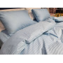 Блакитна постільна білизна страйп сатин Stripe Lux Light Blue в Leron - фото 1