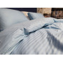 Блакитна постільна білизна страйп сатин Stripe Lux Light Blue в Leron - фото 2