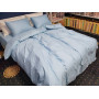 Блакитна постільна білизна страйп сатин Stripe Lux Light Blue в Leron - фото 3