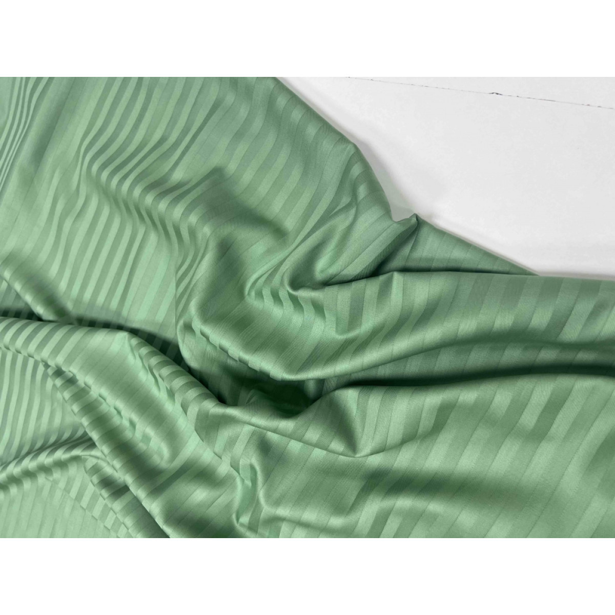Страйп сатин постельное белье Stripe Lux Green Grass