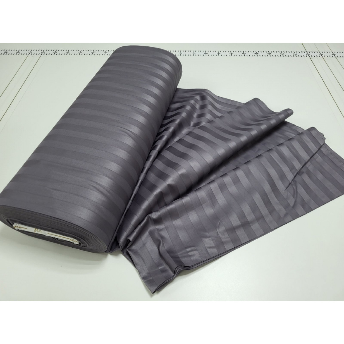 Сіра постільна білизна зі страйп сатину Premium Royal Gray
