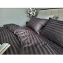 Сіра постільна білизна зі страйп сатину Premium Royal Gray в Leron - фото 6