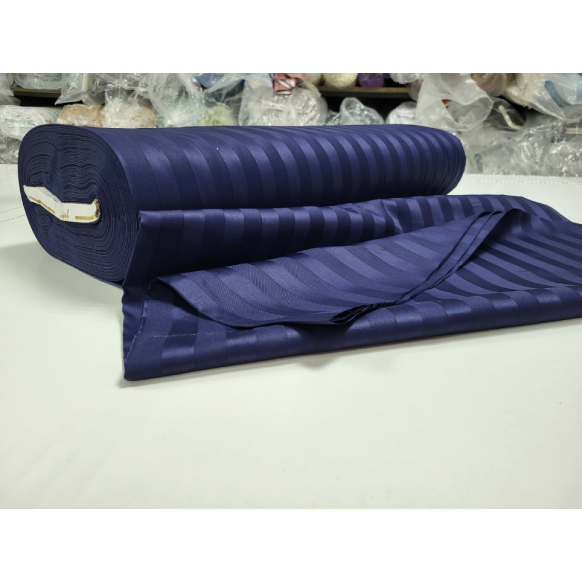 Комплект постільної білизни сатин страйп Premium Blue Berry