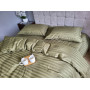 Комплект постільної білизни страйп сатин Premium Khaki в Leron - фото 8