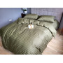 Комплект постільної білизни страйп сатин Premium Khaki в Leron - фото 5
