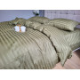 Комплект постільної білизни страйп сатин Premium Khaki в Leron - фото 6