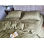 Комплект постільної білизни страйп сатин Premium Khaki в Leron - фото 2