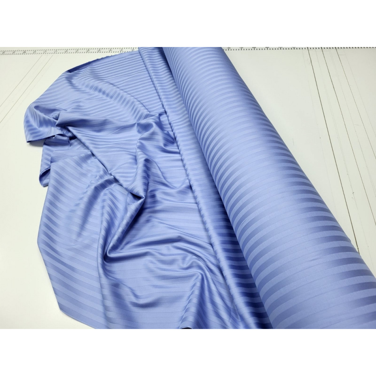 Страйп сатин постельное белье Stripe Lux Cornflower Blue