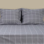 Комплект постільної білизни у клітинку варена бавовна Gray Plaid в Leron - фото 0