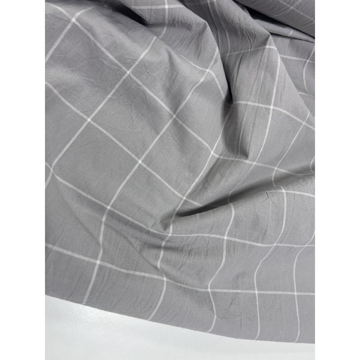Комплект постільної білизни у клітинку варена бавовна Gray Plaid