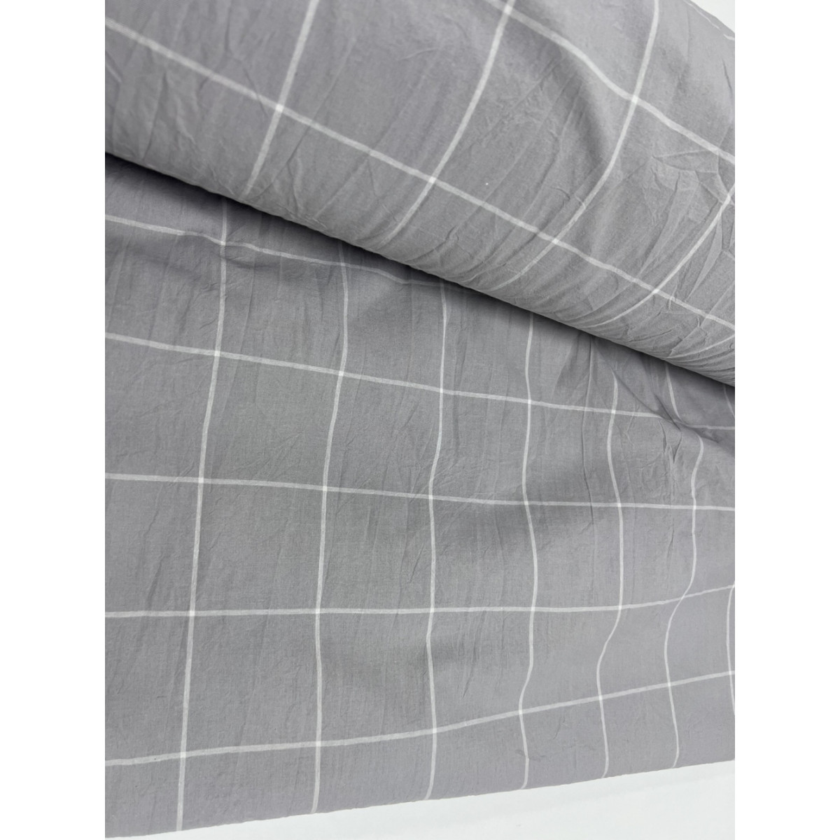 Комплект постільної білизни у клітинку варена бавовна Gray Plaid