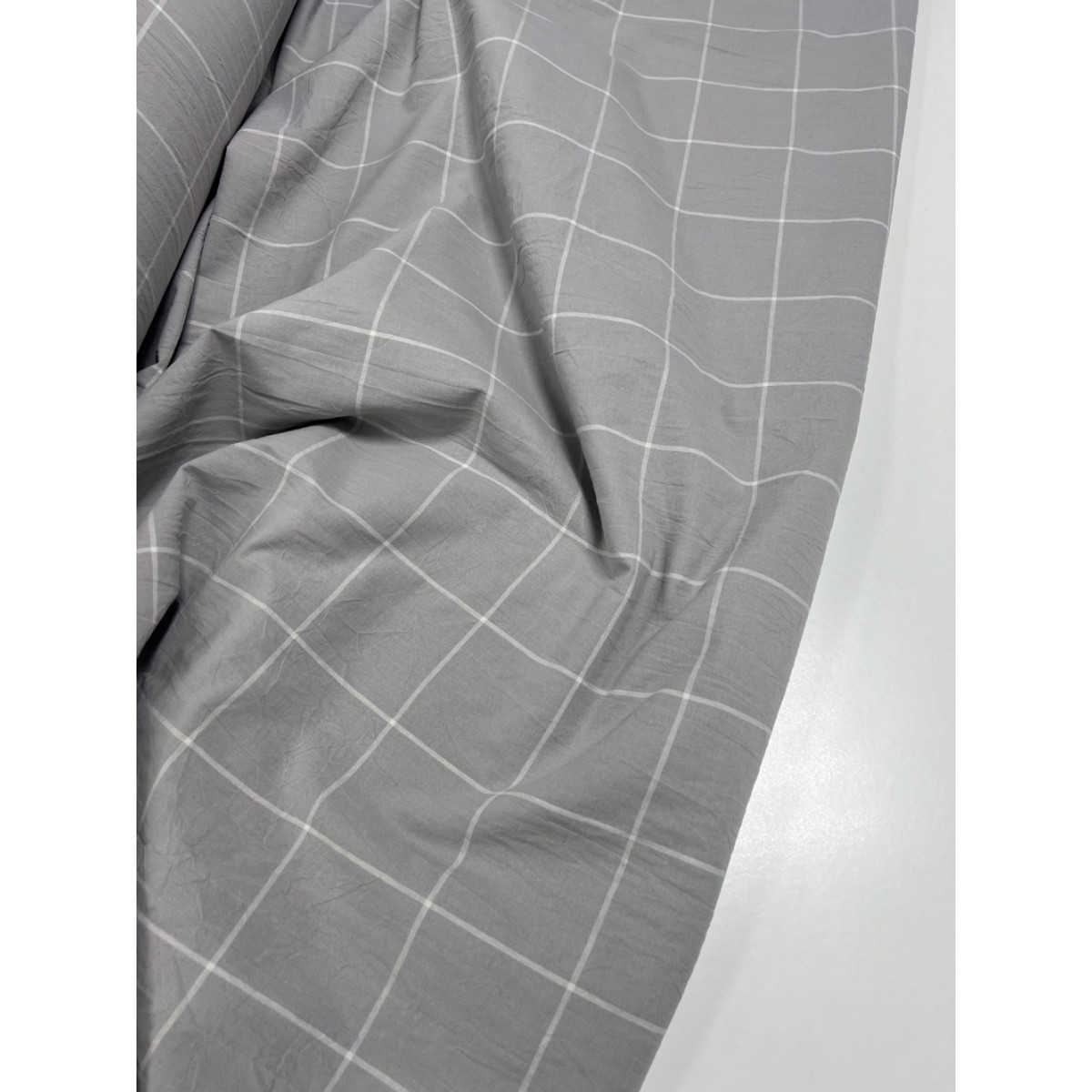 Комплект постільної білизни у клітинку варена бавовна Gray Plaid