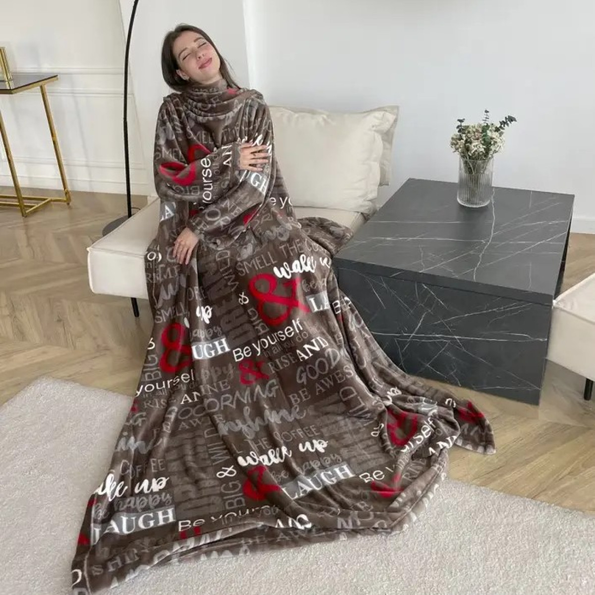 Плед с рукавами из микрофибры Lauch Коричневый
