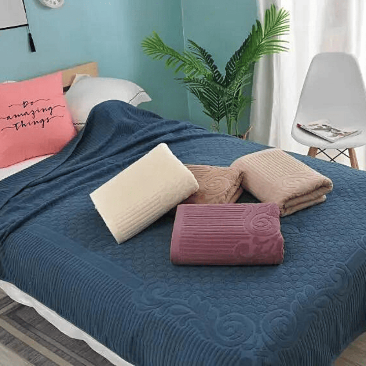 Простирадло жакардове Вінтаж Сіро-Синій