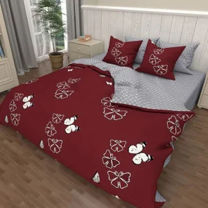 Постельное белье из бязи Красные Бабочки