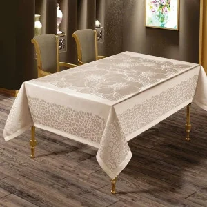 Скатерть водоотталкивающая 160x220 Flowers Капучино Турция